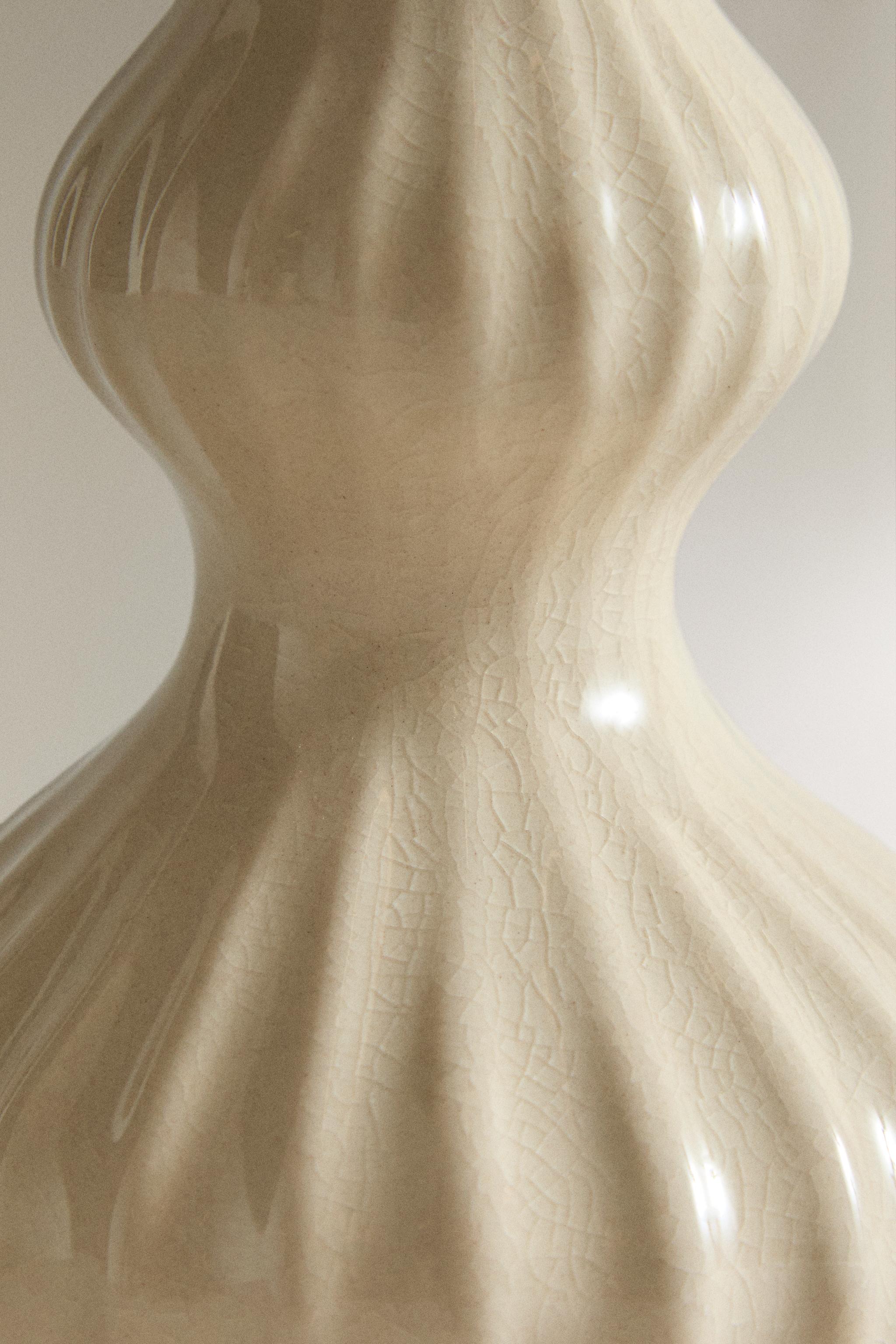 VASE CÉRAMIQUE ÉMAILLÉE RAYURES